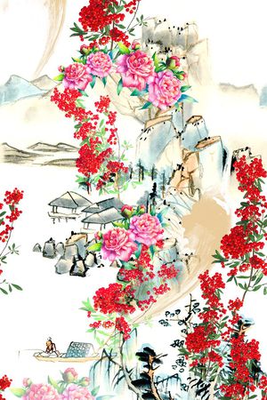 国画印花花型图片
