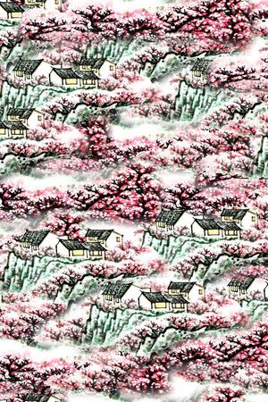 水墨印花花型图片