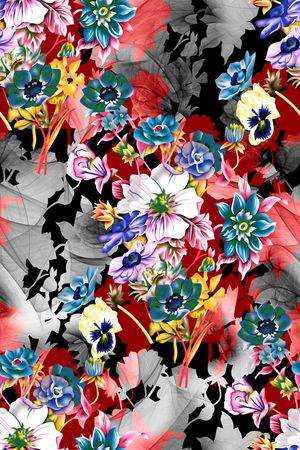 花朵印花花型图片