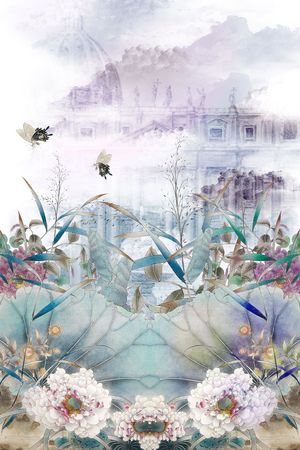 复古手绘印花花型图片