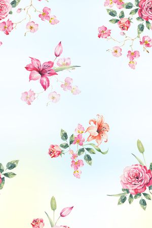 手绘印花花型图片