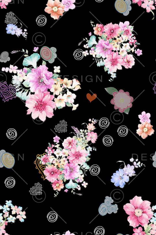 小碎花印花花型图片