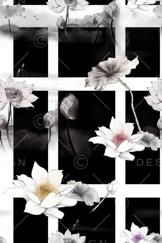 莲花印花花型图片