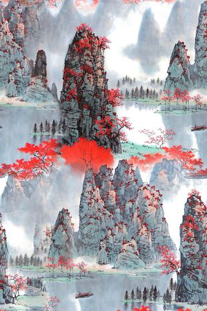 中国风印花花型图片