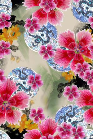 大花印花花型图片