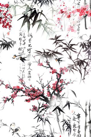 水墨印花花型图片