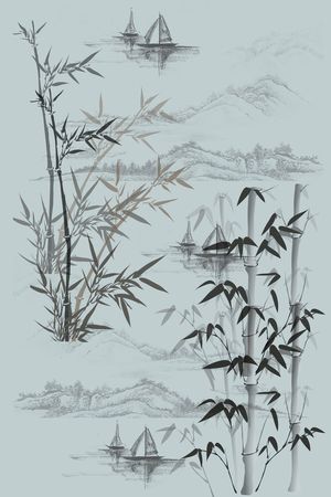 竹印花花型图片