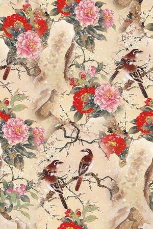 花鸟印花花型图片
