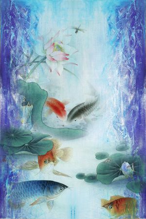 国画印花花型图片