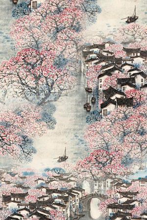 风景印花花型图片