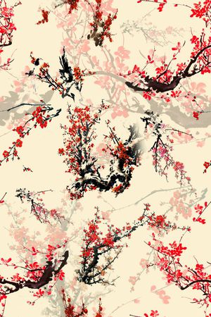 梅花印花花型图片