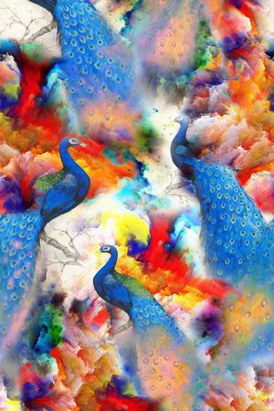 花鸟印花花型图片