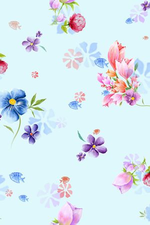 兰花印花花型图片