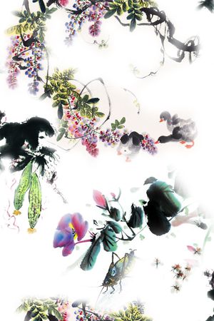 水墨印花花型图片