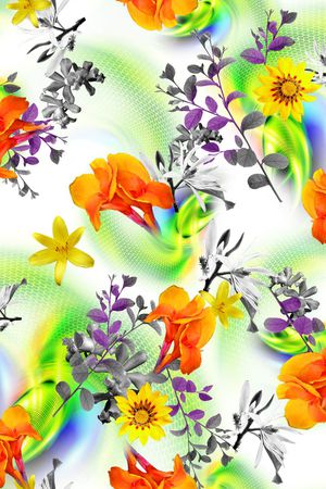 3D花朵印花花型图片