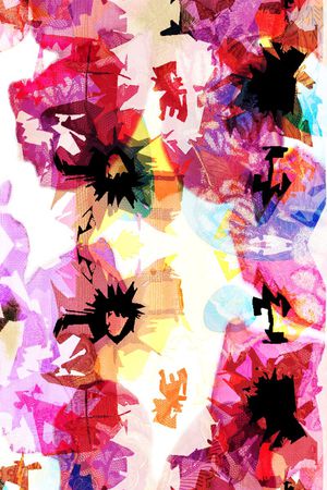 抽象长巾印花花型图片