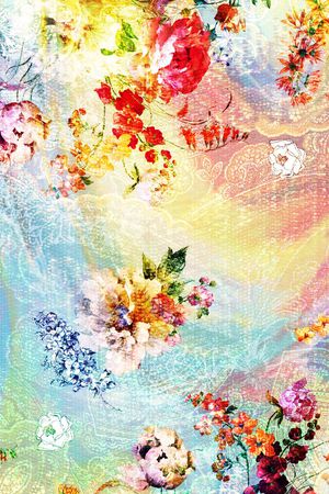 抽象花纹印花花型图片