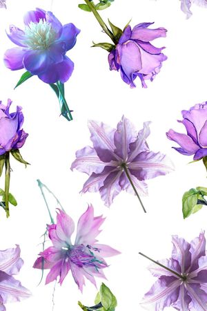 时尚抽象手绘水彩画花卉数码印花印花花型图片