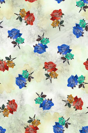 玫瑰印花花型图片