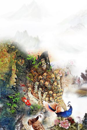中国风定位印花花型图片