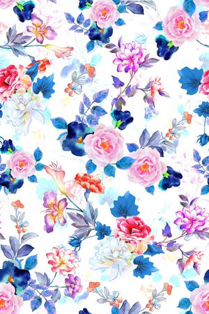 手绘印花花型图片