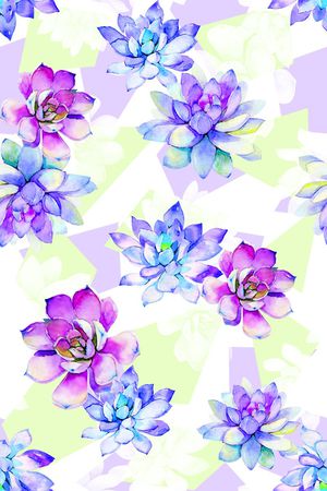 抽象手绘满版多内花卉印花花型图片