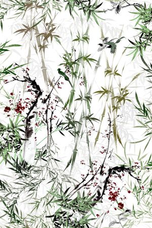 竹印花花型图片