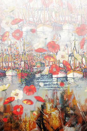 油画花卉印花花型图片