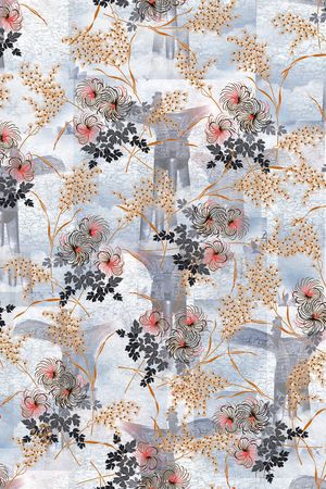 复古、彩绘、花朵印花花型图片