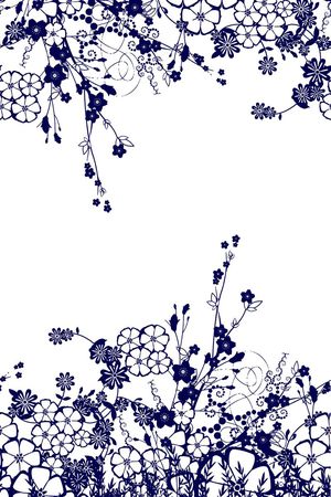 2017年手绘乱花定位裙边花花型印花花型图片