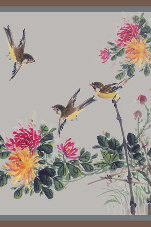手绘印花花型图片