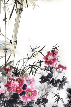 工笔画印花花型图片