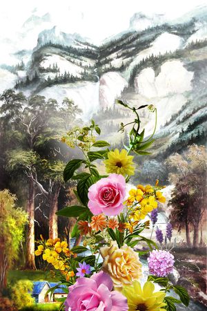 大花印花花型图片