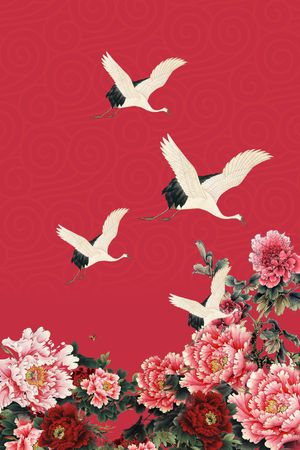 工笔画印花花型图片