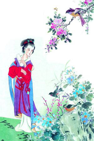 山水画印花花型图片