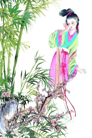 旗袍女装裙装印花花型图片