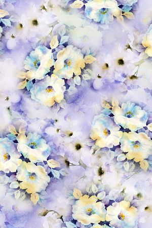 水彩花卉印花花型图片