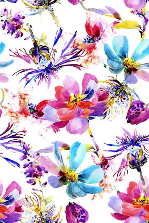 水彩花卉、抽象印花花型图片
