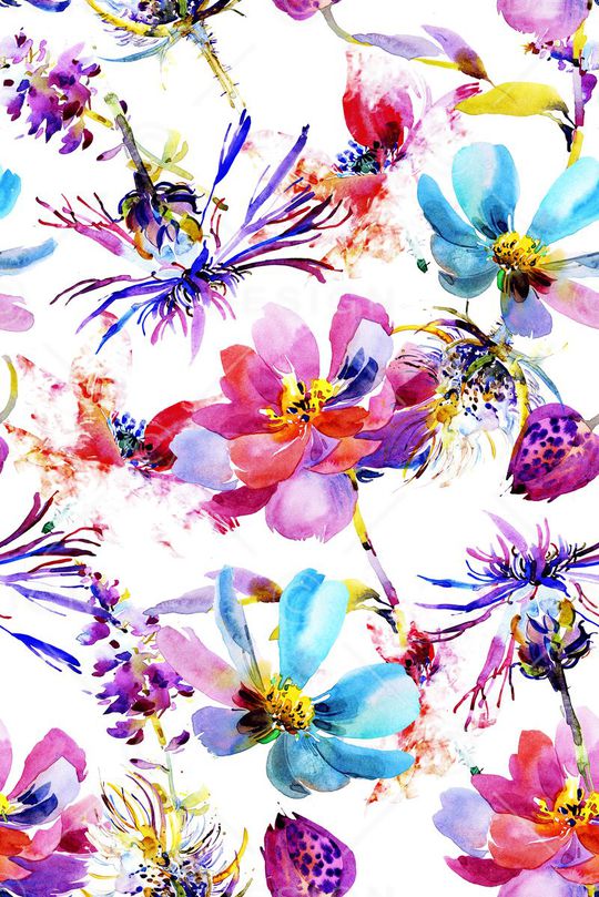 水彩花卉、抽象印花花型图片