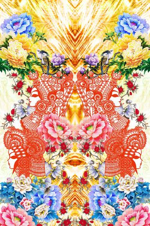 中国风印花花型图片