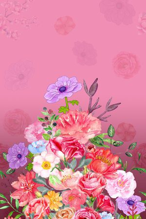 水彩花卉印花花型图片