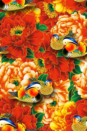 中国风印花花型图片