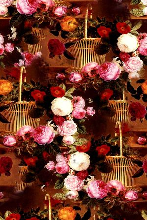 油画花卉组合印花花型图片