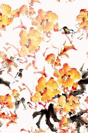 牡丹印花花型图片