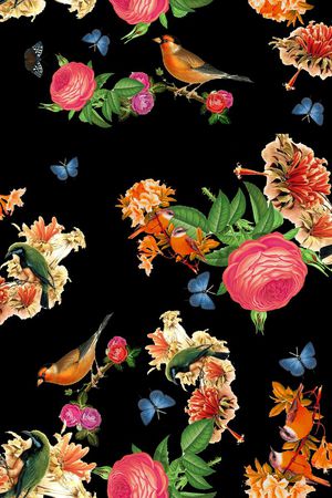 花鸟印花花型图片