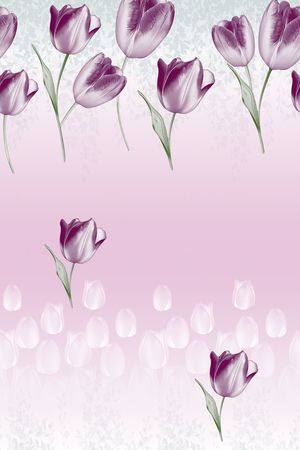 郁金香印花花型图片
