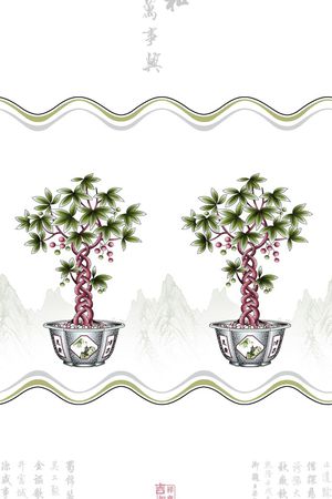 窗帘印花花型图片