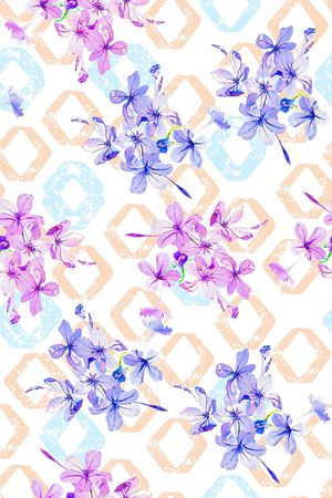 几何花卉印花花型图片