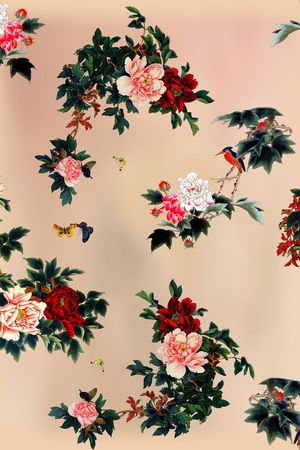 花鸟印花花型图片