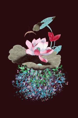泼墨印花花型图片